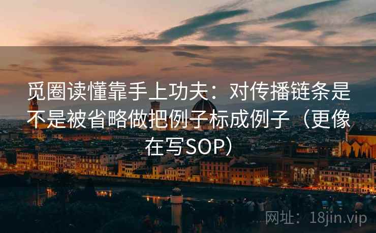 觅圈读懂靠手上功夫：对传播链条是不是被省略做把例子标成例子（更像在写SOP）