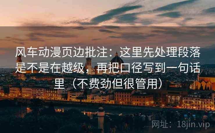 风车动漫页边批注：这里先处理段落是不是在越级，再把口径写到一句话里（不费劲但很管用）
