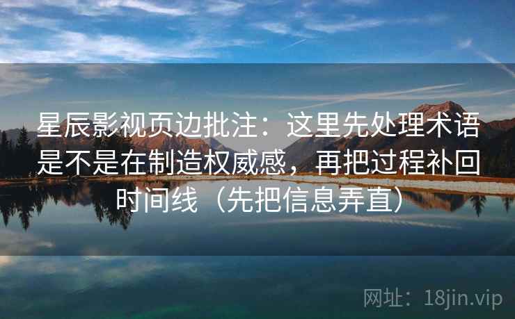 星辰影视页边批注：这里先处理术语是不是在制造权威感，再把过程补回时间线（先把信息弄直）