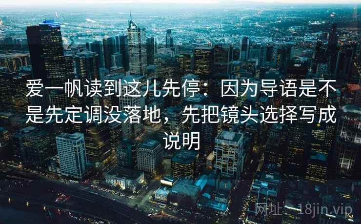 爱一帆读到这儿先停：因为导语是不是先定调没落地，先把镜头选择写成说明