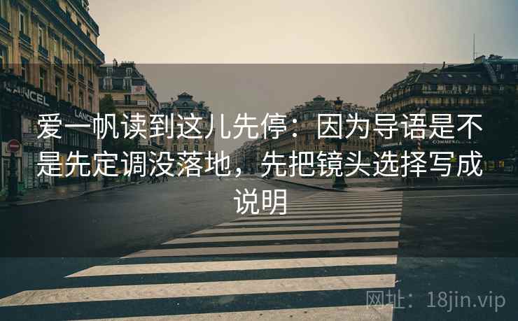爱一帆读到这儿先停：因为导语是不是先定调没落地，先把镜头选择写成说明